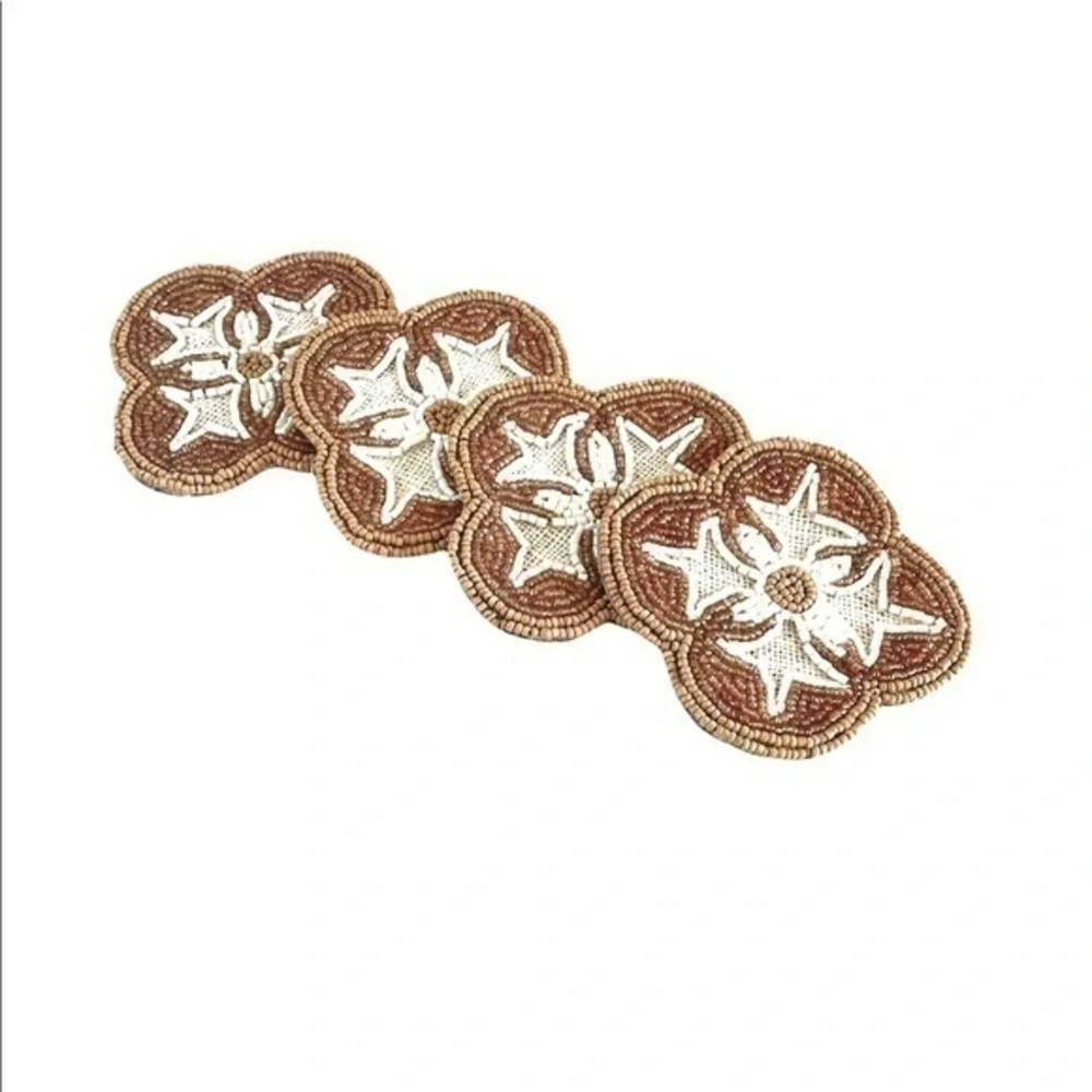 Beaded Everyday Jute Coaster Set of 4 Stocking Stuffer